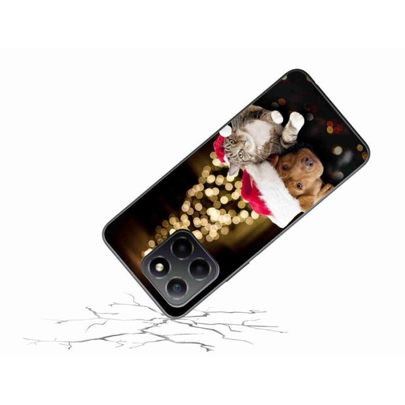Gél borítás mmCase a Honor X8 5G/Honor 70 Lite 5G számára - Karácsonyi kutya és macska