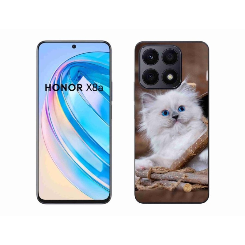 Zselés borítás mmCase a Honor X8a készülékhez - fehér cica