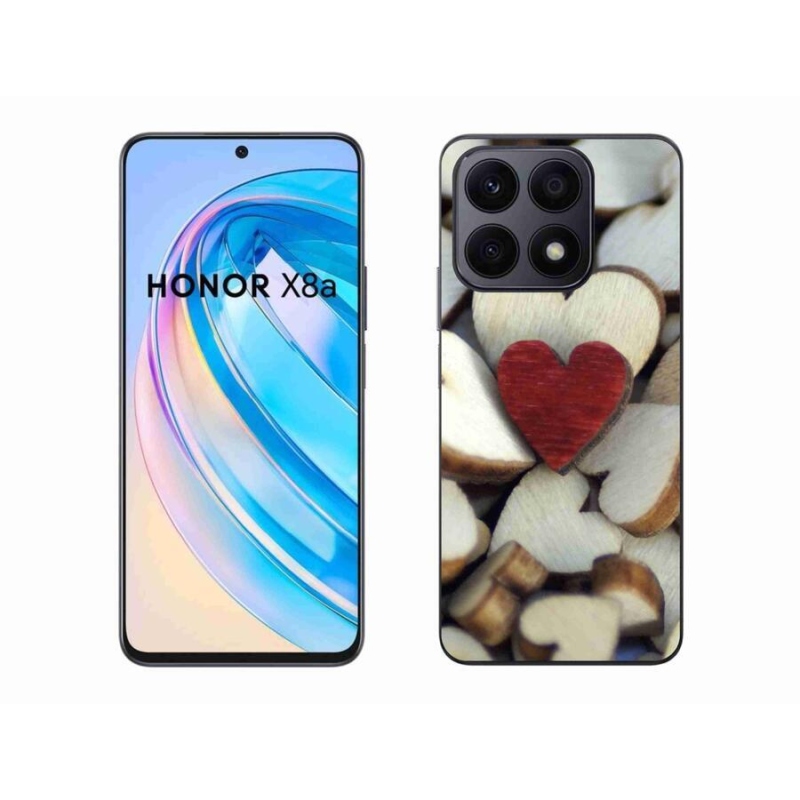 Zselés borítás mmCase a Honor X8a készülékhez - gravírozott piros szív