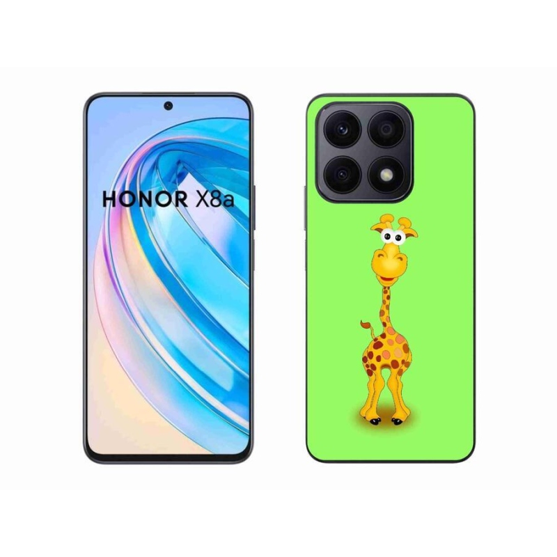 Zselés borítás mmCase a Honor X8a számára - rajzfilm zsiráf