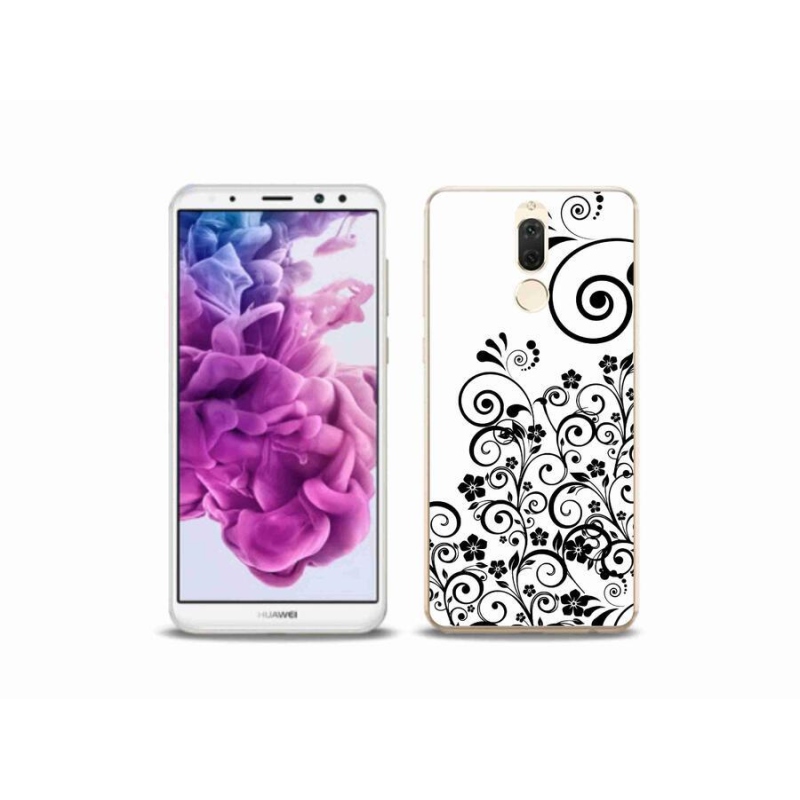 Zselés borítás mmCase a Huawei Mate 10 Lite készülékhez - fekete és fehér virágminták
