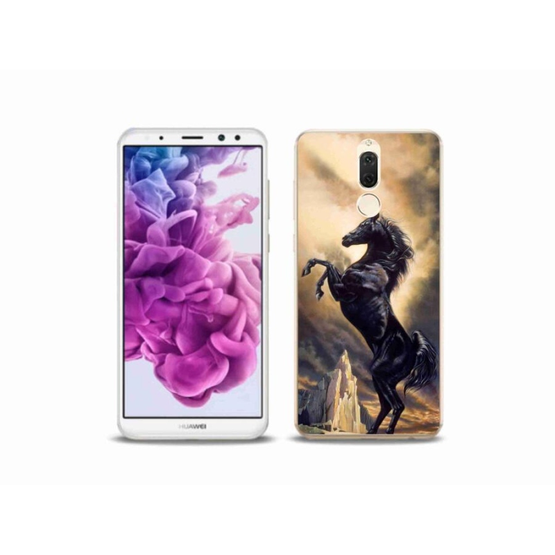 Zselés borítás mmCase a Huawei Mate 10 Lite készülékhez - fekete rajzfilm ló