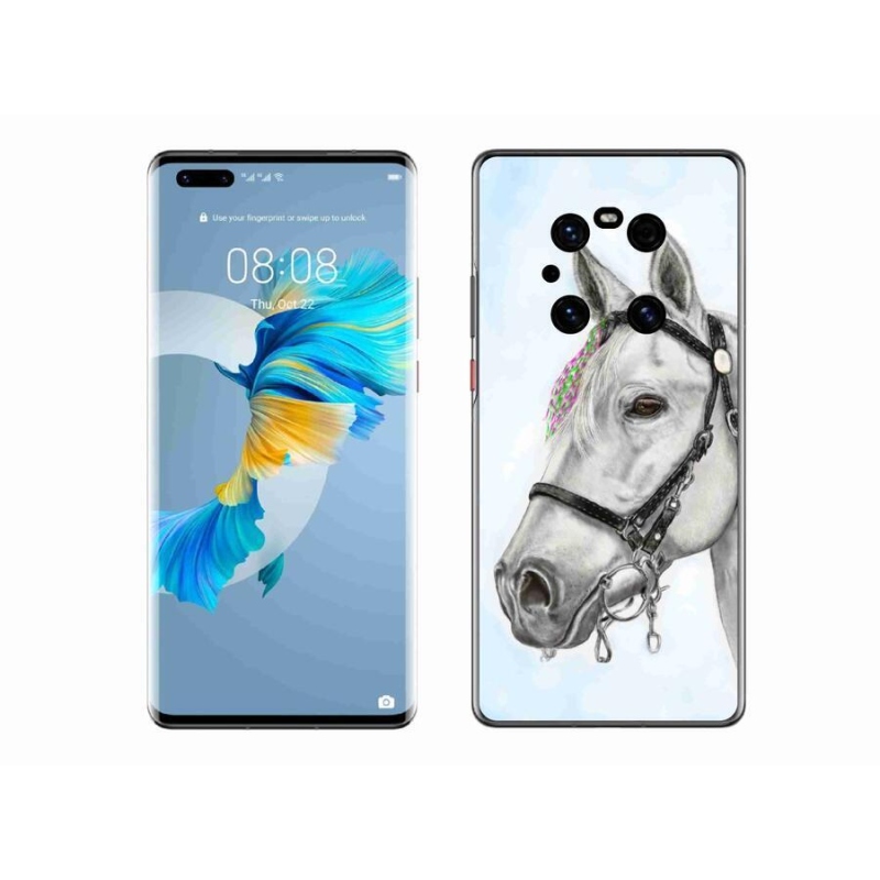 Zselés borítás mmCase a Huawei Mate 40 Pro-hoz - fehér ló 1
