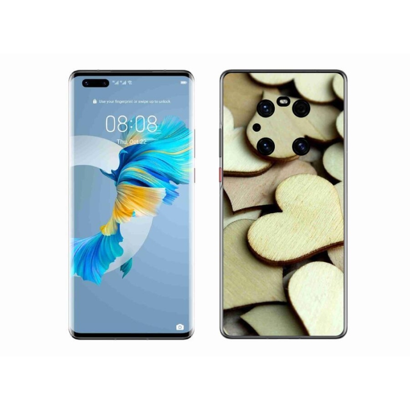 Gél borítás mmCase a Huawei Mate 40 Pro készülékhez - fából készült szívek