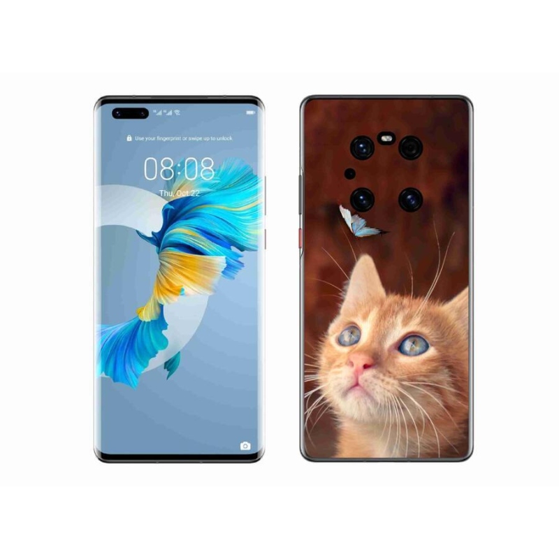 Gél borító mmCase a mobil Huawei Mate 40 Pro készülékhez - pillangó és cica