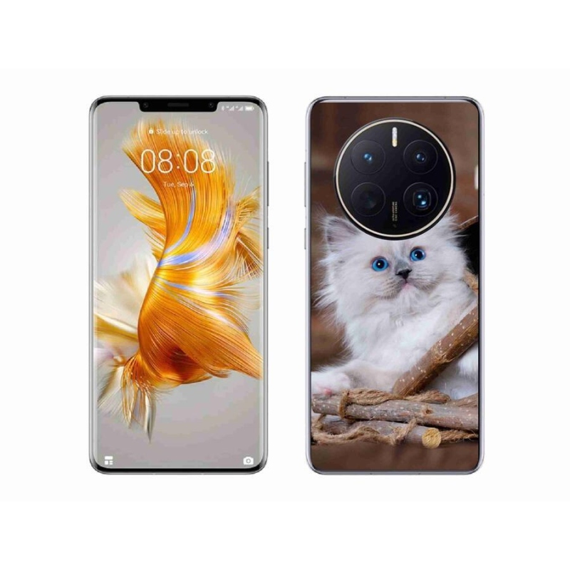 Gél borítás mmCase a Huawei Mate 50 Pro készülékhez - fehér cica