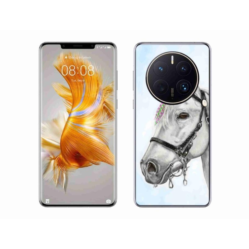 Zselés borítás mmCase a Huawei Mate 50 Pro-hoz - fehér ló 1