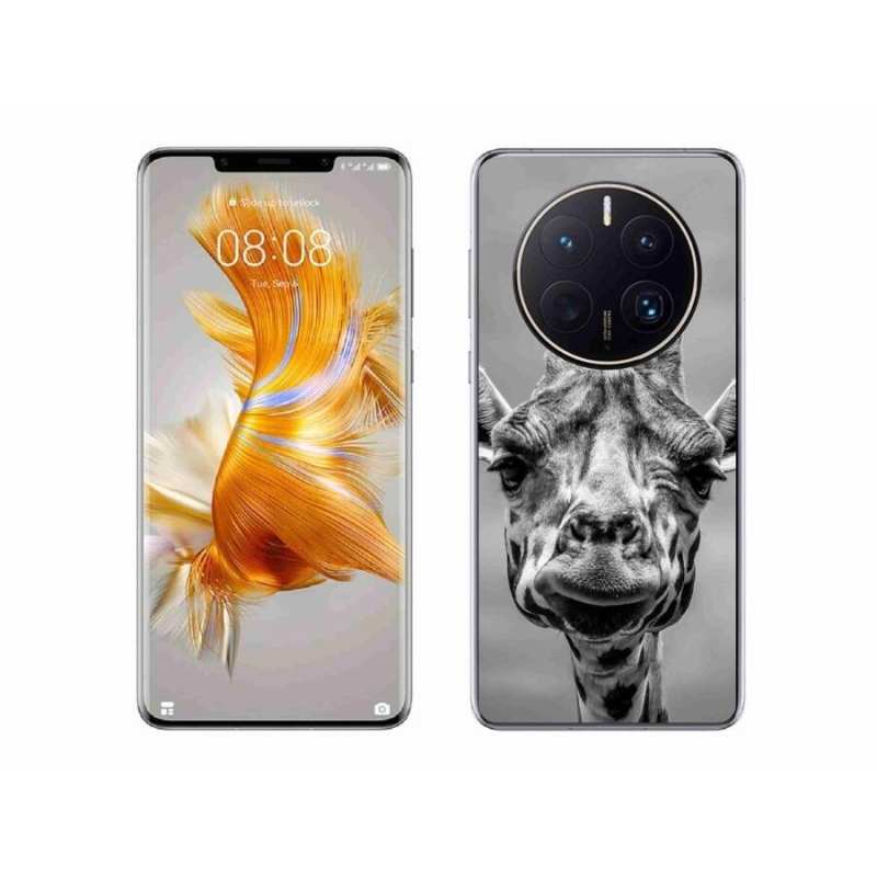 Zselés borítás mmCase a Huawei Mate 50 Pro készülékhez - fekete-fehér zsiráf