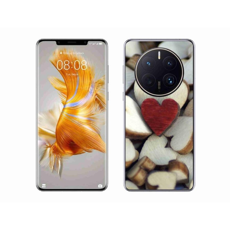 Gél borítás mmCase mobiltelefonhoz Huawei Mate 50 Pro - gravírozott piros szív