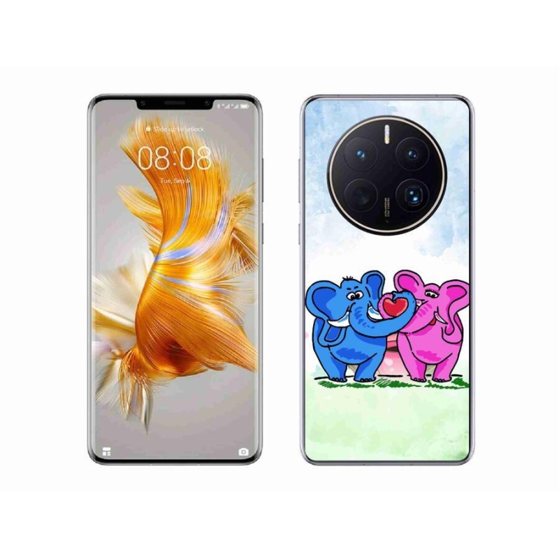 Gél borító mmCase a mobil Huawei Mate 50 Pro készülékhez - szerelmes elefántok