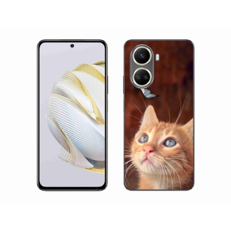 Gél borító mmCase a mobil Huawei Nova 10 SE - pillangó és cica számára