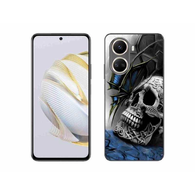 Gél borító mmCase a mobil Huawei Nova 10 SE - pillangó és koponya számára