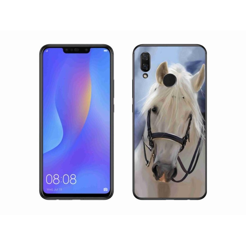 Gél borítás mmCase a Huawei Nova 3 számára - fehér ló
