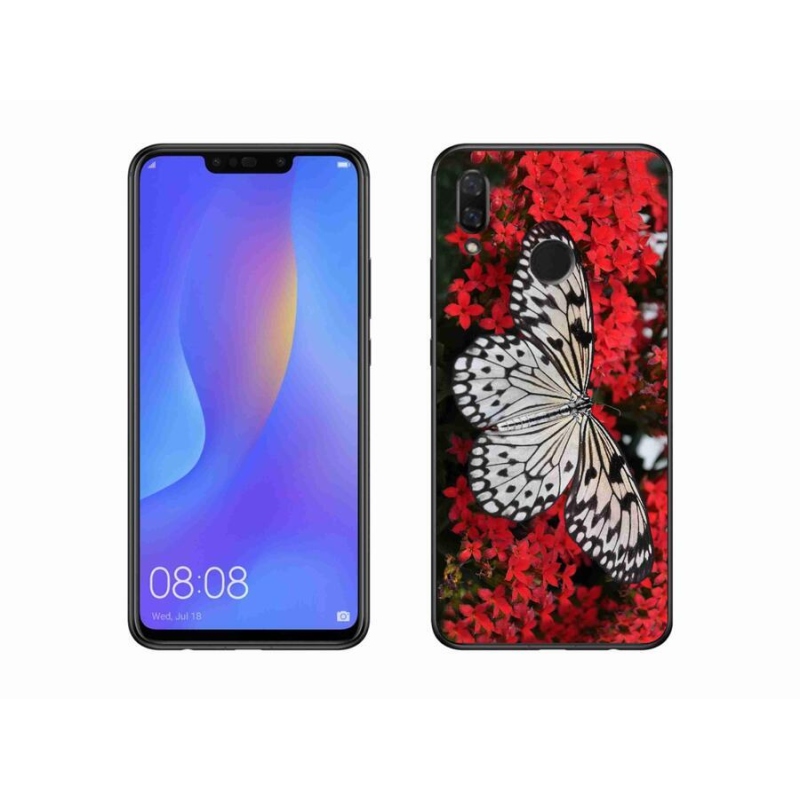 Gél borítás mmCase a Huawei Nova 3i készülékhez - fekete-fehér pillangó 1