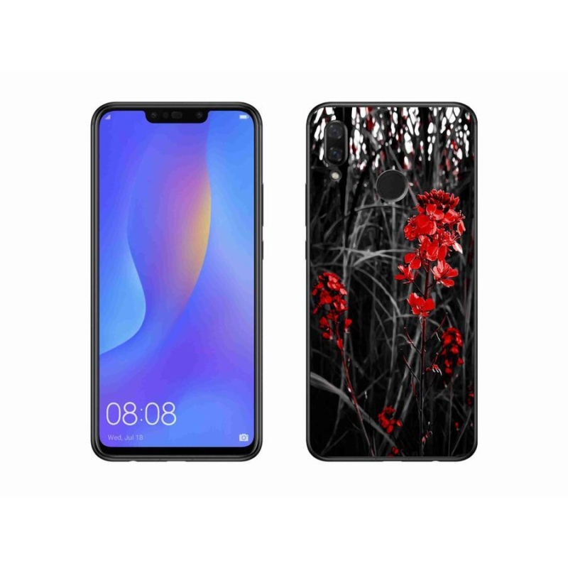 Gél borítás mmCase a Huawei Nova 3i számára - piros növény