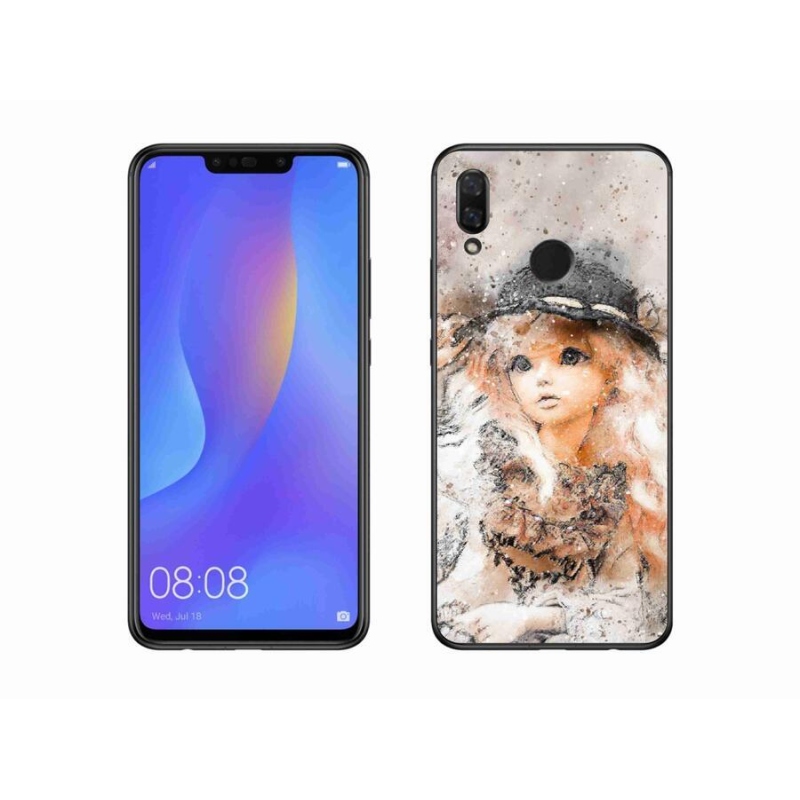Gél borító mmCase mobil Huawei Nova 3i - lány kalappal
