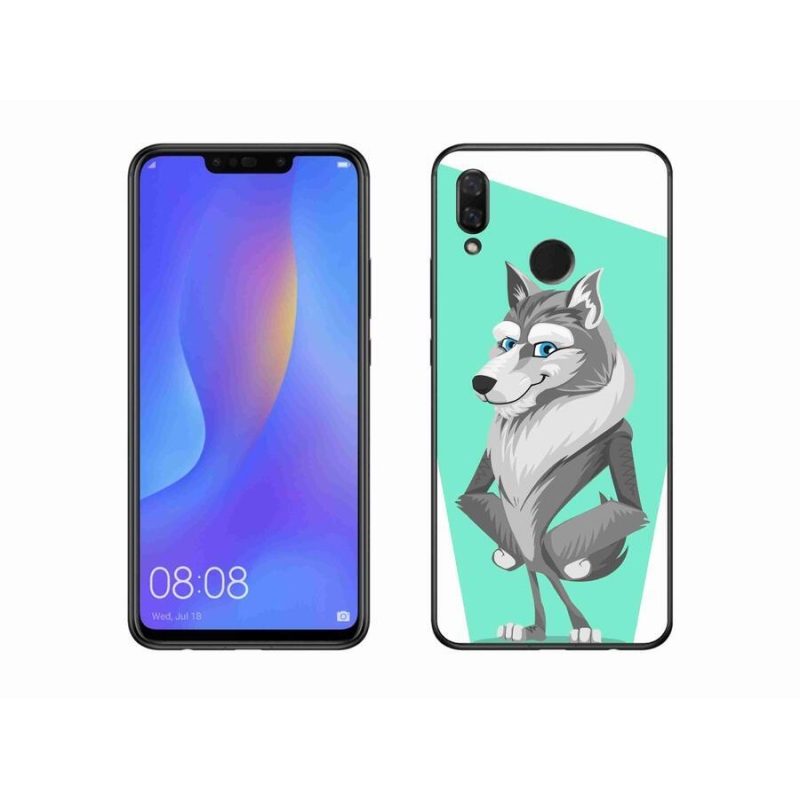 Gél borító mmCase mobil Huawei Nova 3i - rajzfilm farkas