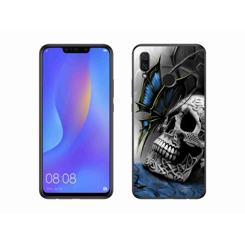 Gél borító mmCase a Huawei Nova 3i számára - pillangó és koponya