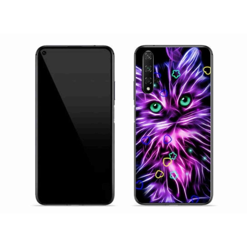 Gél borítás mmCase mobil Huawei Nova 5T - absztrakt macska