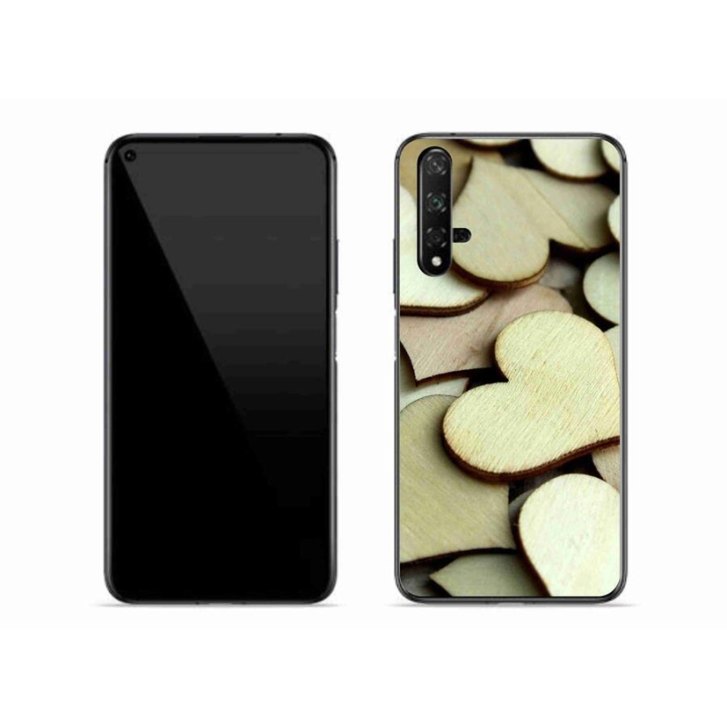 Gél borítás mmCase a Huawei Nova 5T-hez - fából készült szívek