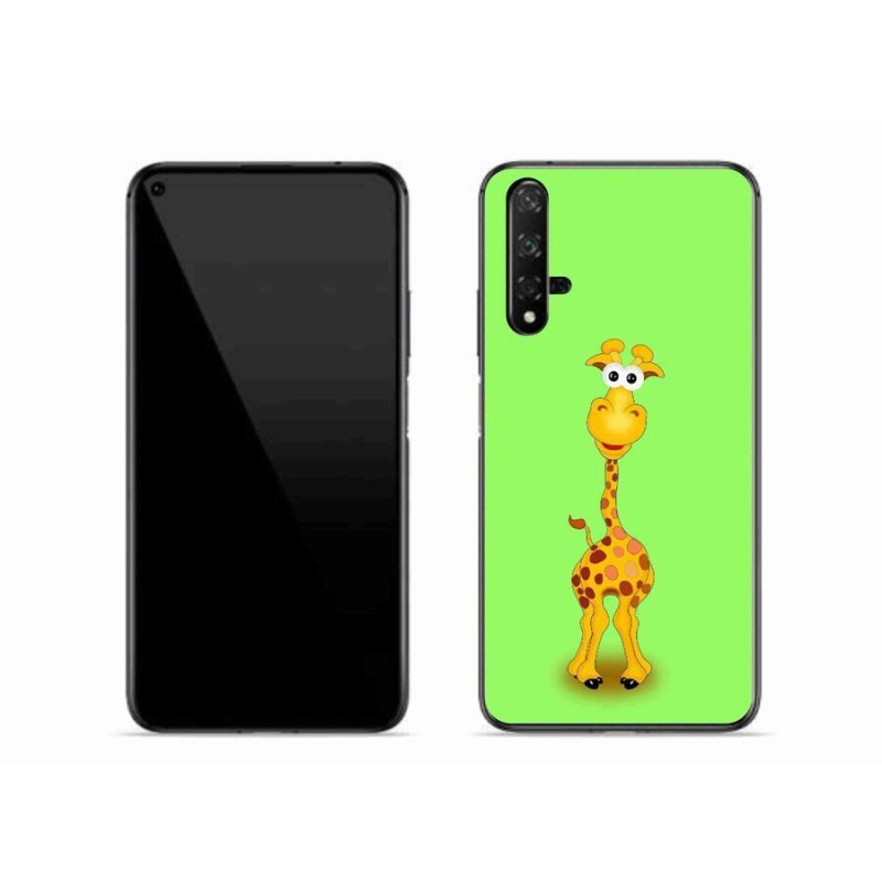Gél borító mmCase mobil Huawei Nova 5T - rajzfilm zsiráfhoz