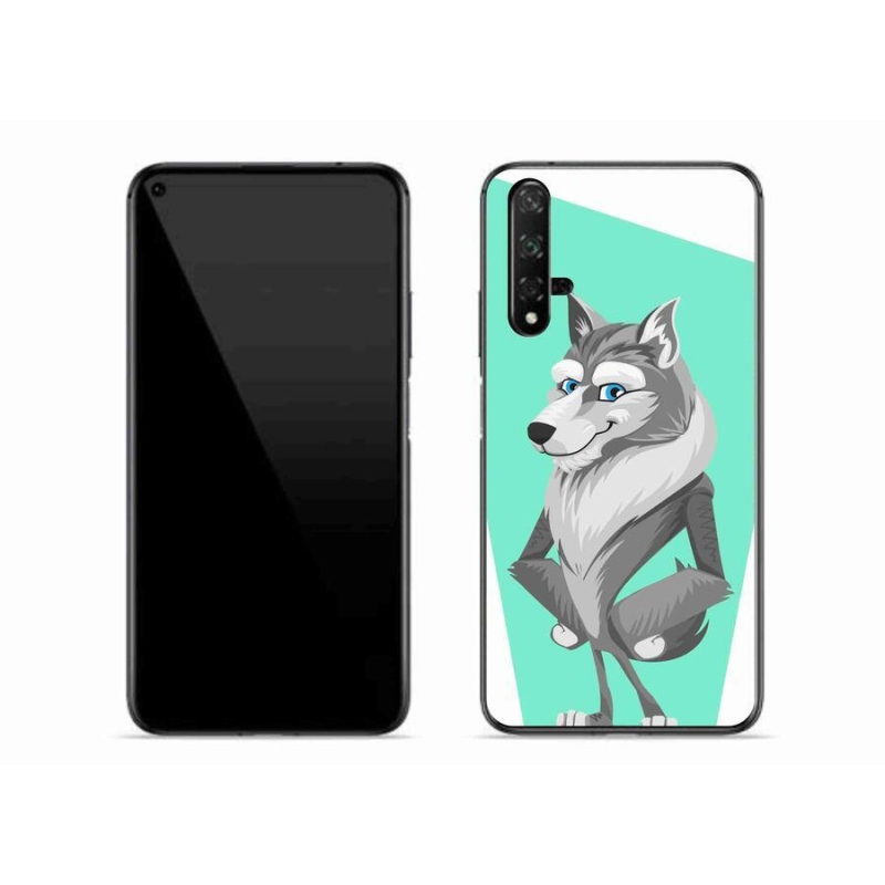 Gél borító mmCase mobil Huawei Nova 5T - rajzfilm farkas
