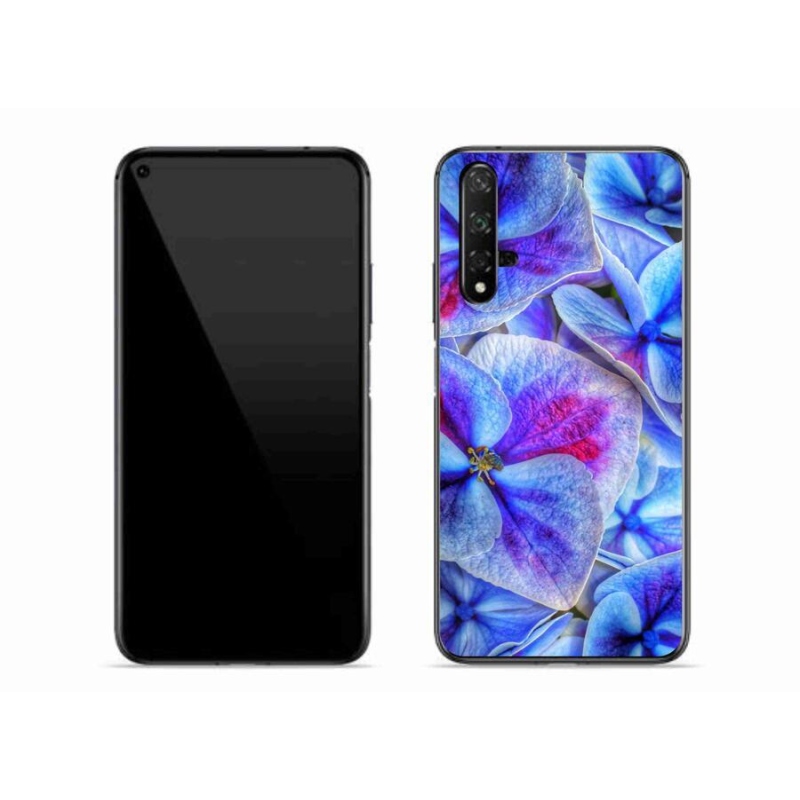 Gél borító mmCase a mobil Huawei Nova 5T - kék virágok 1