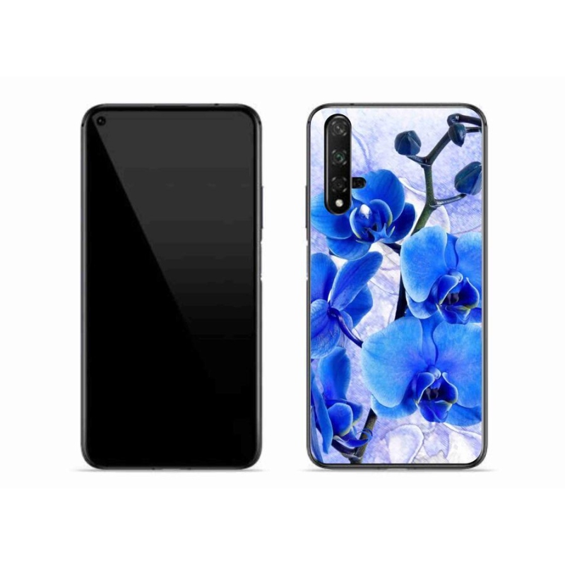 Gél borítás mmCase mobil Huawei Nova 5T - kék virágok