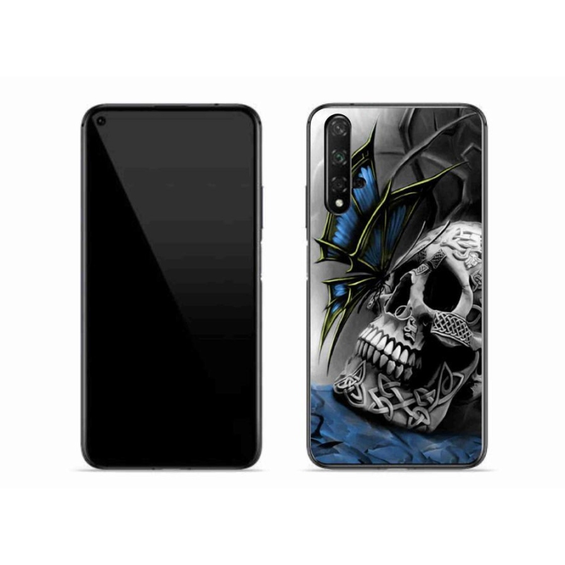Gél borítás mmCase a Huawei Nova 5T-hez - pillangó és koponya