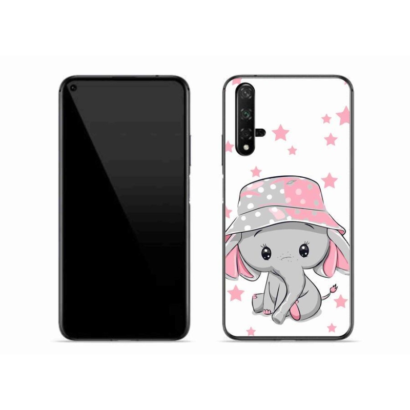 Gél borítás mmCase a Huawei Nova 5T-hez - rózsaszín elefánt