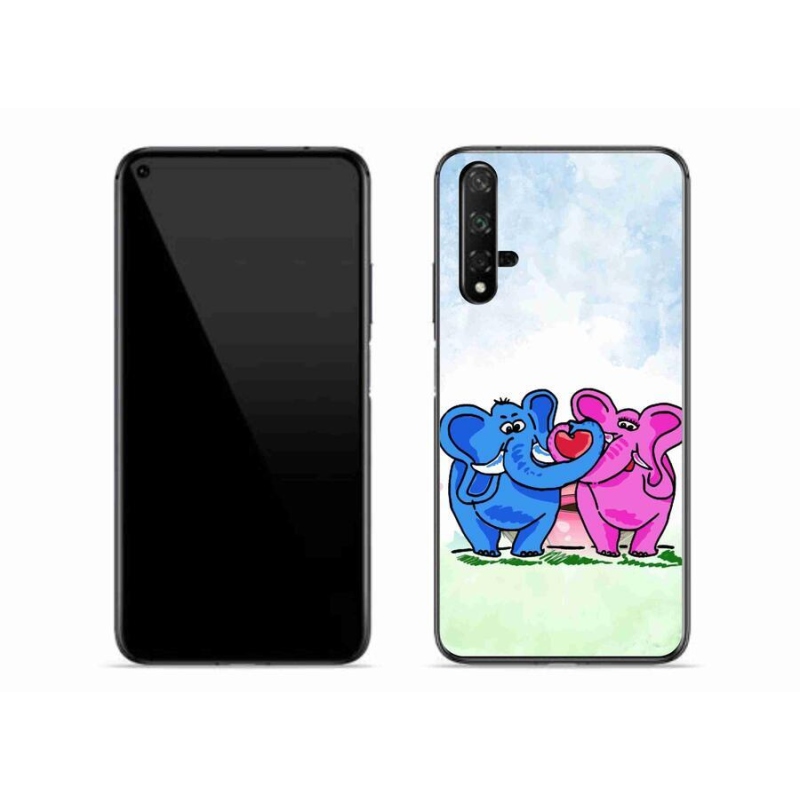 Gél borítás mmCase mobil Huawei Nova 5T - szerelmes elefántok