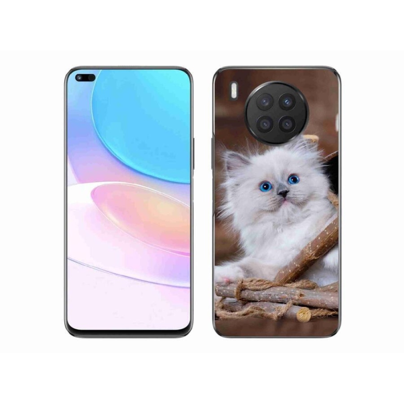 Gél borítás mmCase a Huawei Nova 8i készülékhez - fehér cica