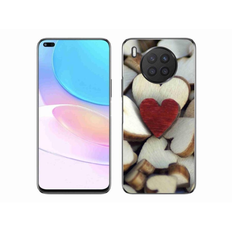 Gél borítás mmCase a Huawei Nova 8i készülékhez - gravírozott piros szív