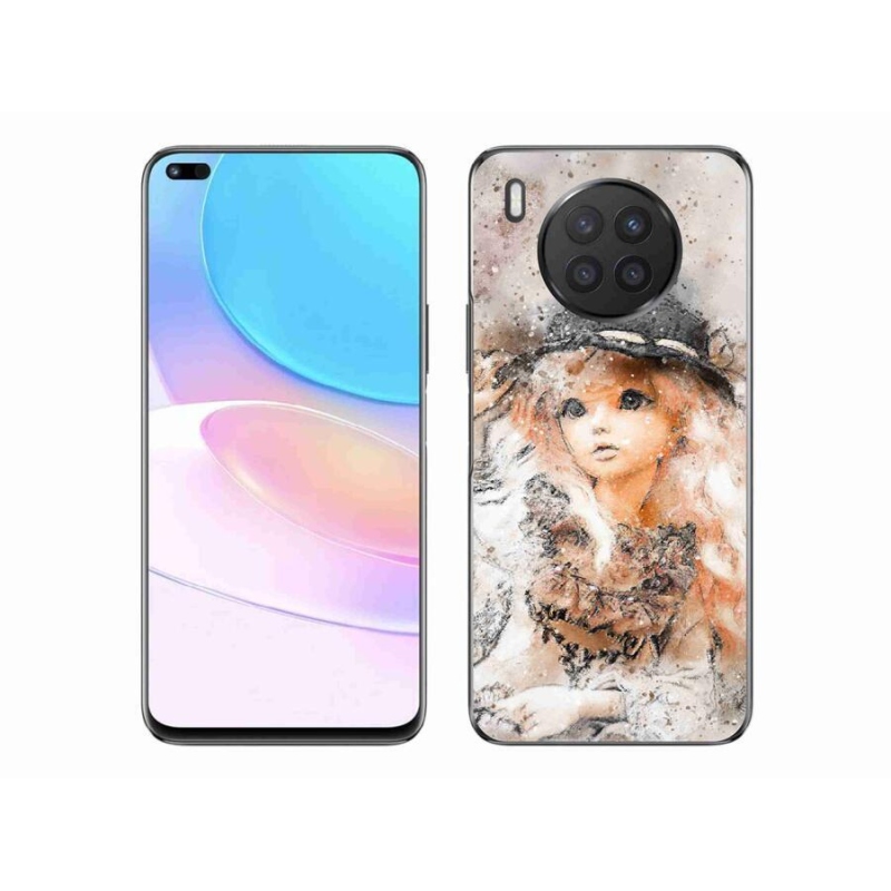 Gél borító mmCase mobil Huawei Nova 8i - lány kalappal