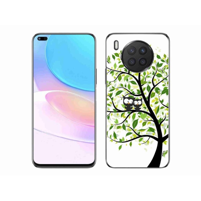 Gél borító mmCase a Huawei Nova 8i számára - baglyok a fán