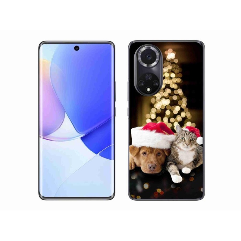 Gél borító mmCase mobil Huawei Nova 9 - Karácsonyi kutya és macska