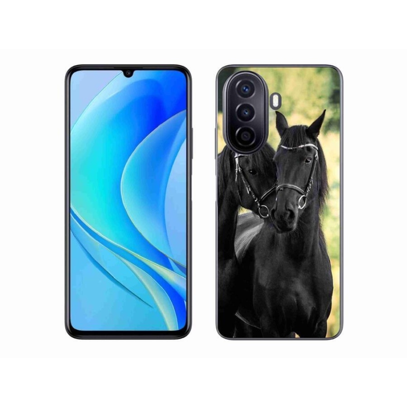 Gél borítás mmCase a Huawei Nova Y70-hez - két fekete ló
