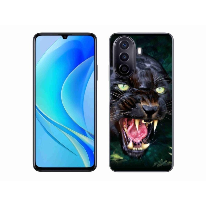 Gél borítás mmCase a Huawei Nova Y70 készülékhez - dühös fekete párduc