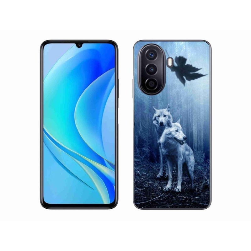 Gél borítás mmCase mobil Huawei Nova Y70 - farkasok az erdőben