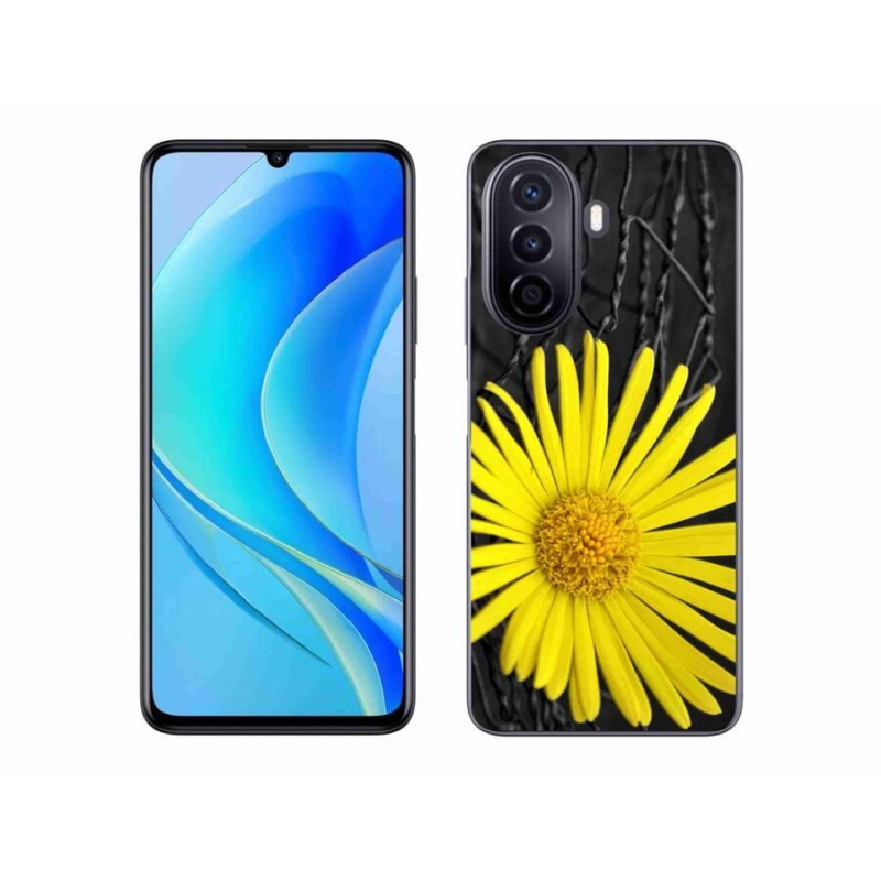 Gél borítás mmCase mobil Huawei Nova Y70 - sárga virág