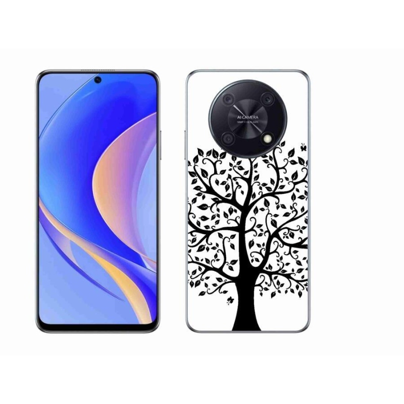 Gél borítás mmCase a Huawei Nova Y90-hez - fekete és fehér fa