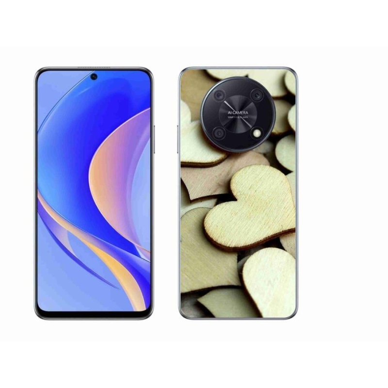 Gél borító mmCase a Huawei Nova Y90 készülékhez - fából készült szívek