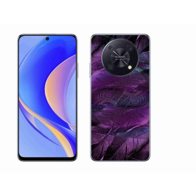 Gél borítás mmCase a Huawei Nova Y90 készülékhez - lila tollak