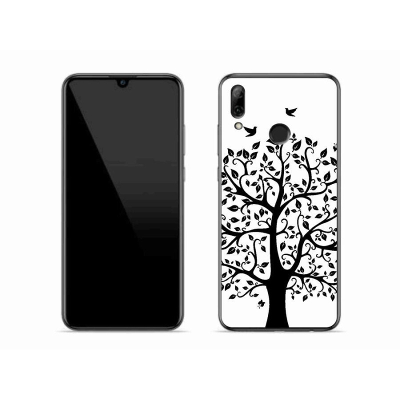 Gél borítás mmCase a Huawei P Smart (2019) - fekete-fehér fa