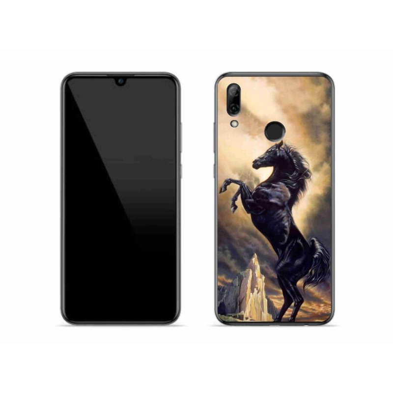 Gél borító mmCase a Huawei P Smart (2019) - fekete rajzfilm lóhoz