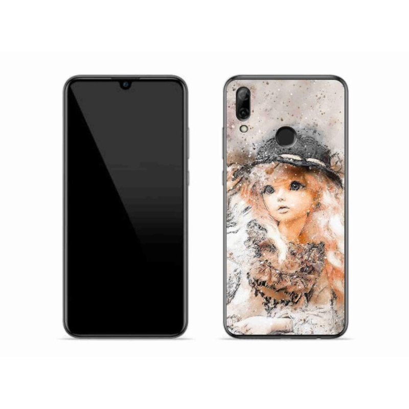 Gél borító mmCase a mobil Huawei P Smart (2019) - lány kalapos sapkával