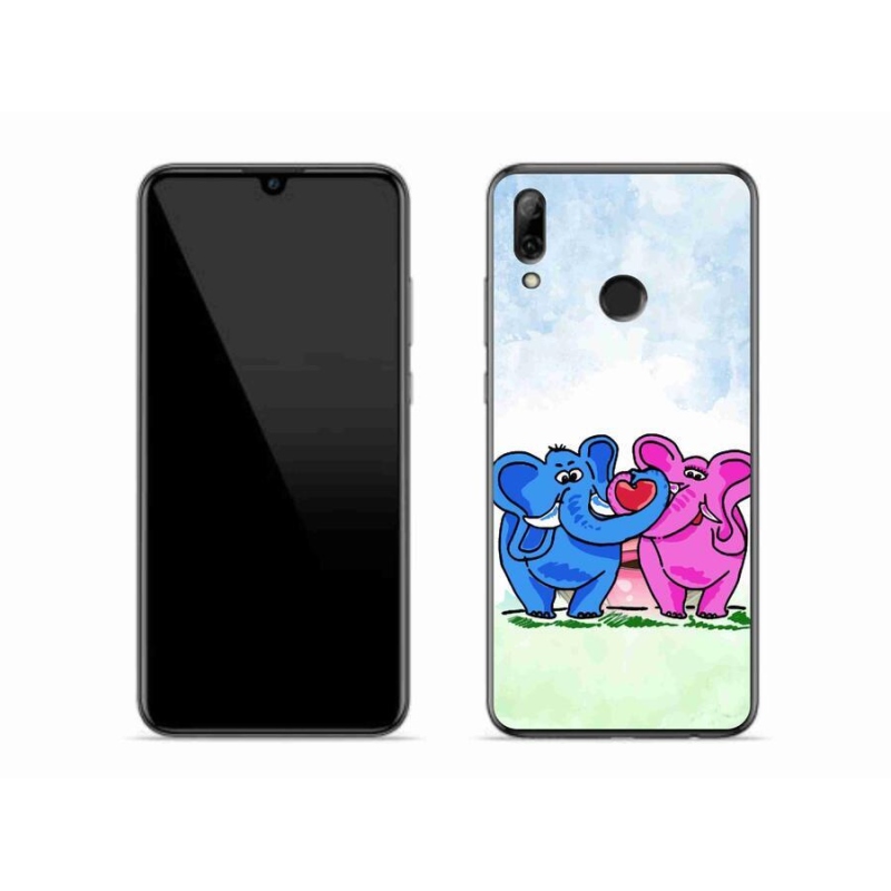 Gél borító mmCase mobil Huawei P Smart (2019) - szerelmes elefántok