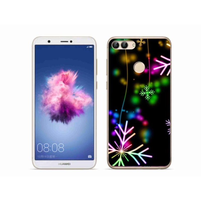 Gél borítás mmCase mobil Huawei P Smart - színes hópelyhek