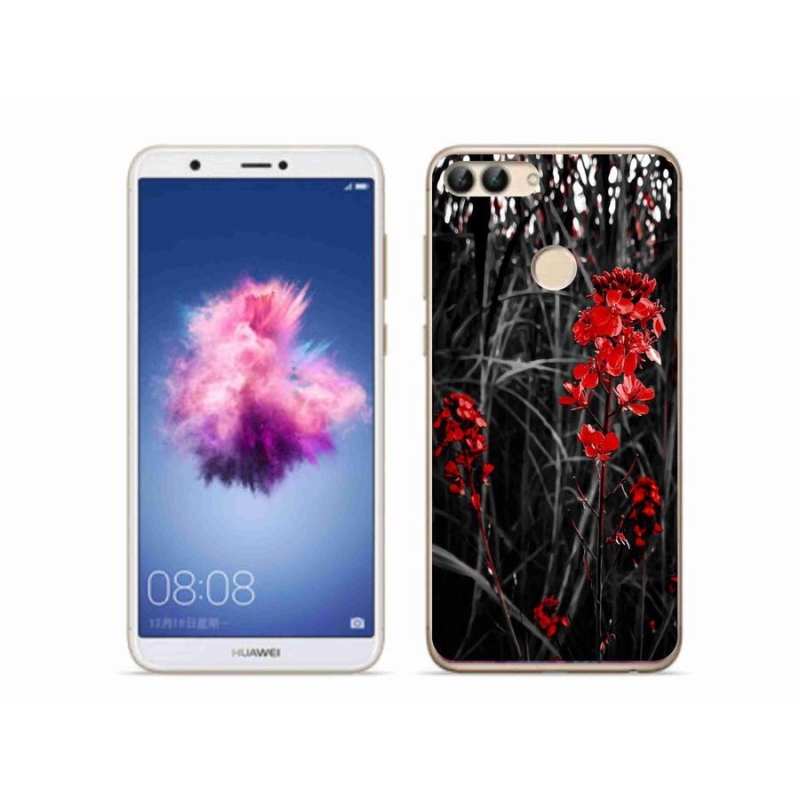 Gél borító mmCase a Huawei P Smarthoz - piros növényhez