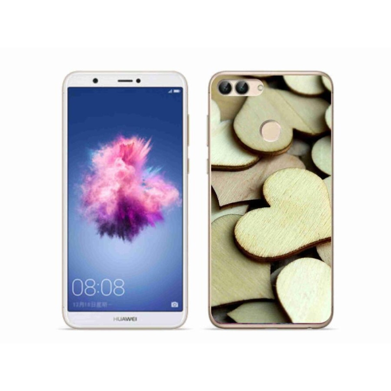 Gél borítás mmCase a Huawei P Smarthoz - fából készült szívek